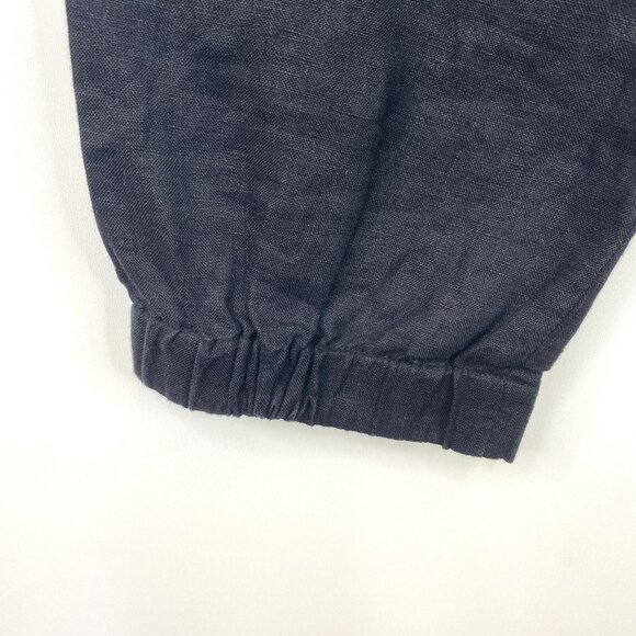 Vince Pants Womens Size 6 Black 100% Linen Jogger Trouser - Picture 4 of 5